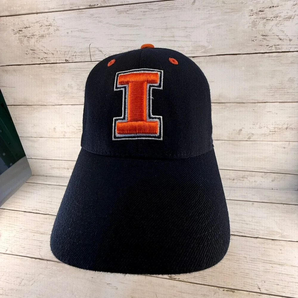 University of Illinois Fighting Illini Hat Navy Blue Orange Big Ten Baseball Cap
